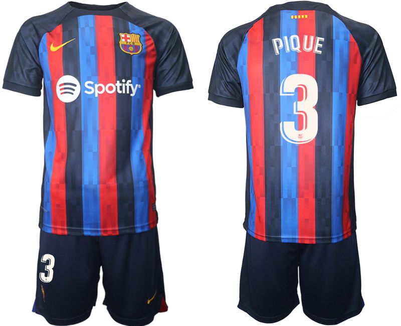 Men 2022-2023 Club Barcelona home blue #3 Soccer Jersey